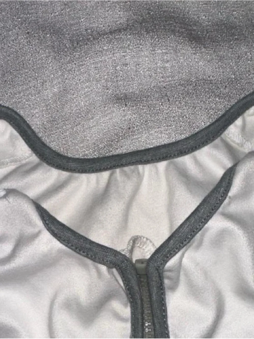 White Baby Sleep Sack with Gray Trim